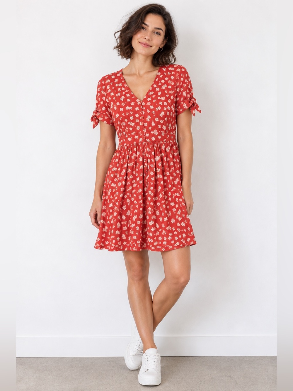 Madewell Red Floral Mini Dress – Size 10